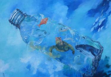 Original Expressionism Fish Paintings by Mara Grubert