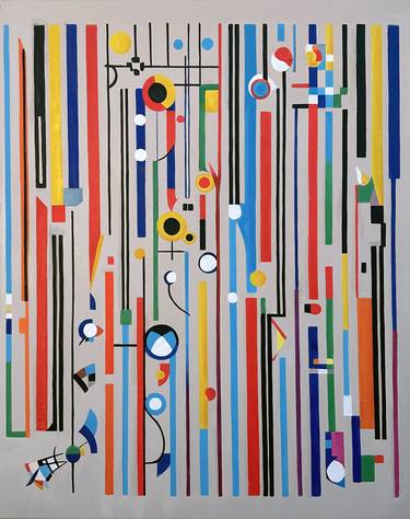 Original Abstract Expressionism Geometric Paintings by Lilly Muth