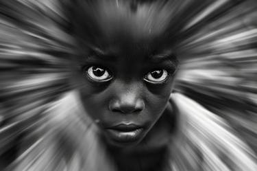 Hypnotic or expressive gaze of an African boy thumb