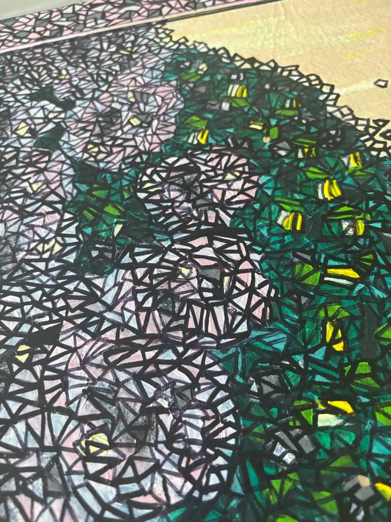 Original Abstract Expressionism Floral Painting by Yotvat Rieder Aviram - Art By Yoti