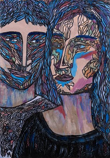 Original Expressionism Love Painting by Art By Yoti