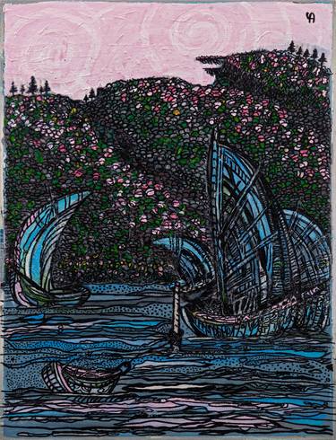 Original Conceptual Boat Paintings by Art By Yoti