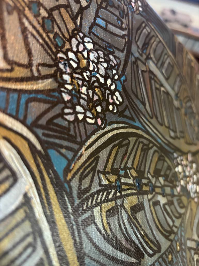 Original Painterly Abstraction Botanic Painting by Yotvat Rieder Aviram - Art By Yoti