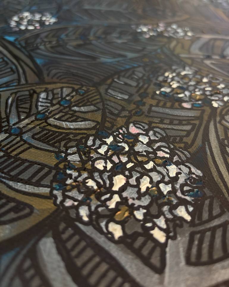 Original Painterly Abstraction Botanic Painting by Yotvat Rieder Aviram - Art By Yoti