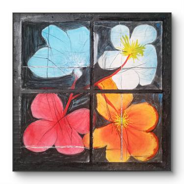 Original Abstract Floral Drawing by Ivan Colas