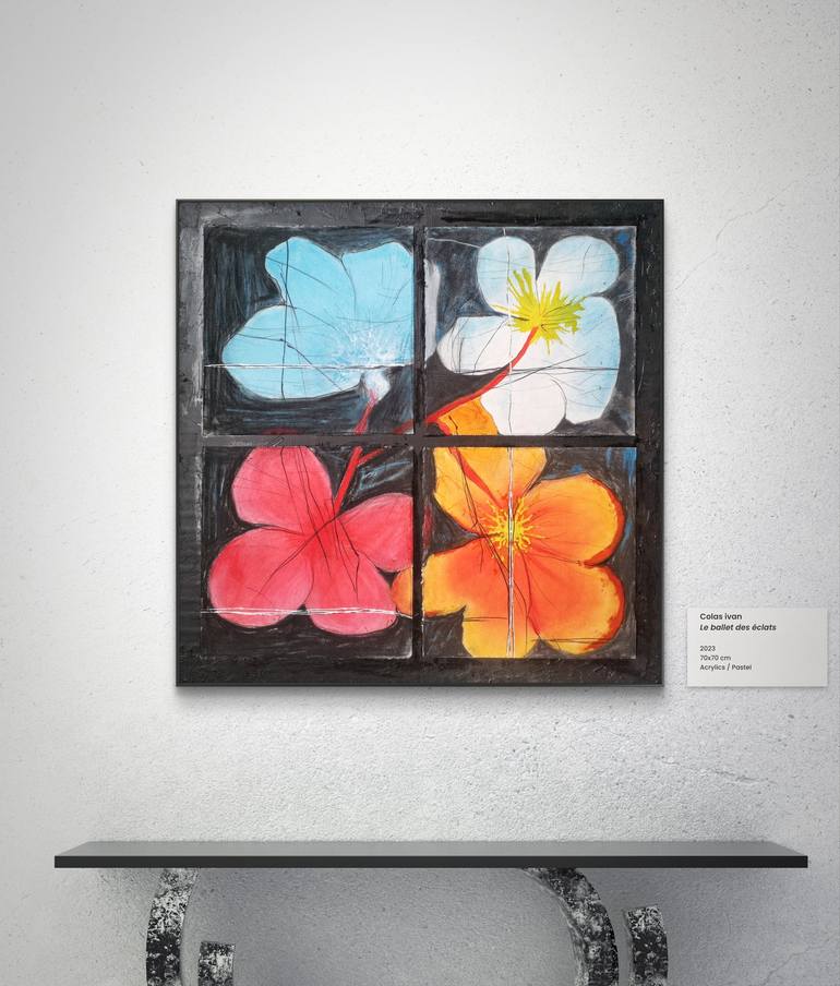 Original Abstract Floral Drawing by Ivan Colas