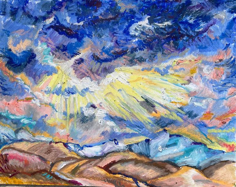 Original Landscape Painting by Anya Pautova | Fauvism Art on Paper | Into the wild