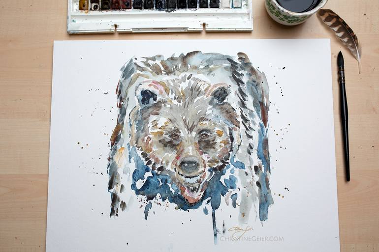 Original Contemporary Animal Painting by Christine Geier