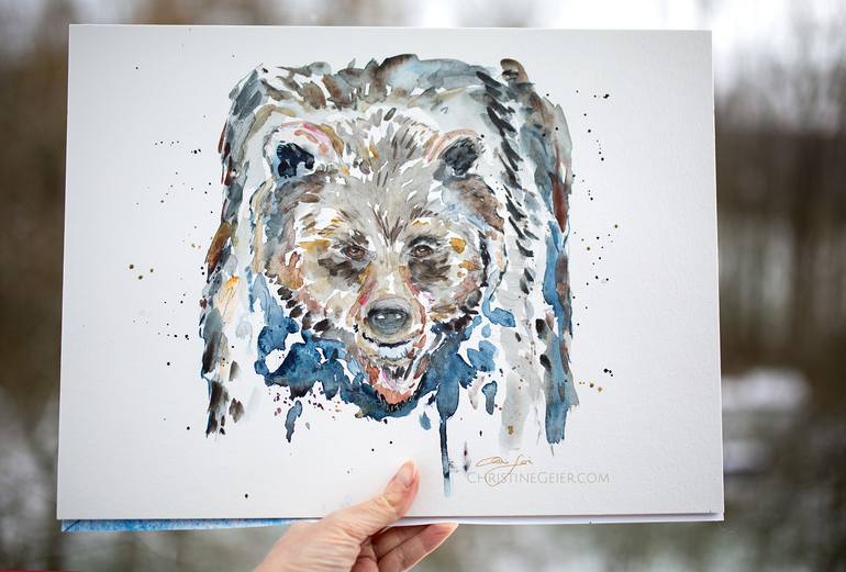 Original Contemporary Animal Painting by Christine Geier