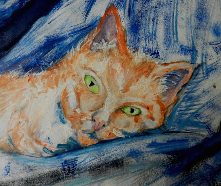 Original Expressionism Animal Painting by Sadik Mottola