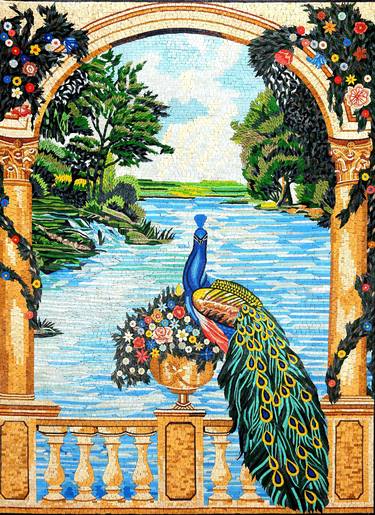 Peacocks Mosaic Art thumb