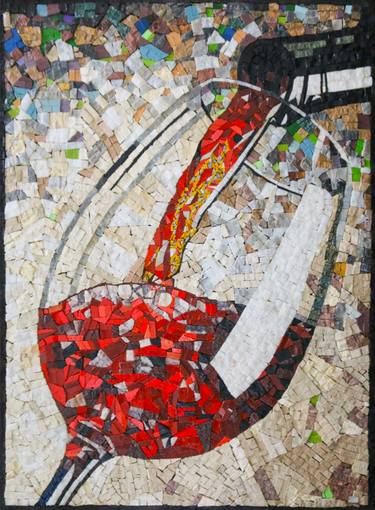 Wine glas Mosaic Art thumb