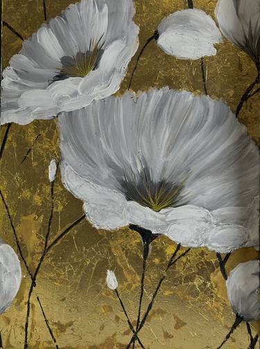 Original Art Deco Floral Paintings by Anastasija Mikulich