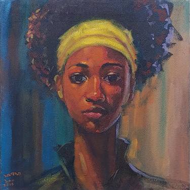 Original Portraiture Women Paintings by abemelek abebe