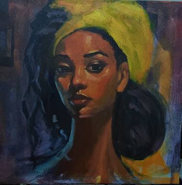 Original Portraiture Women Paintings by abemelek abebe