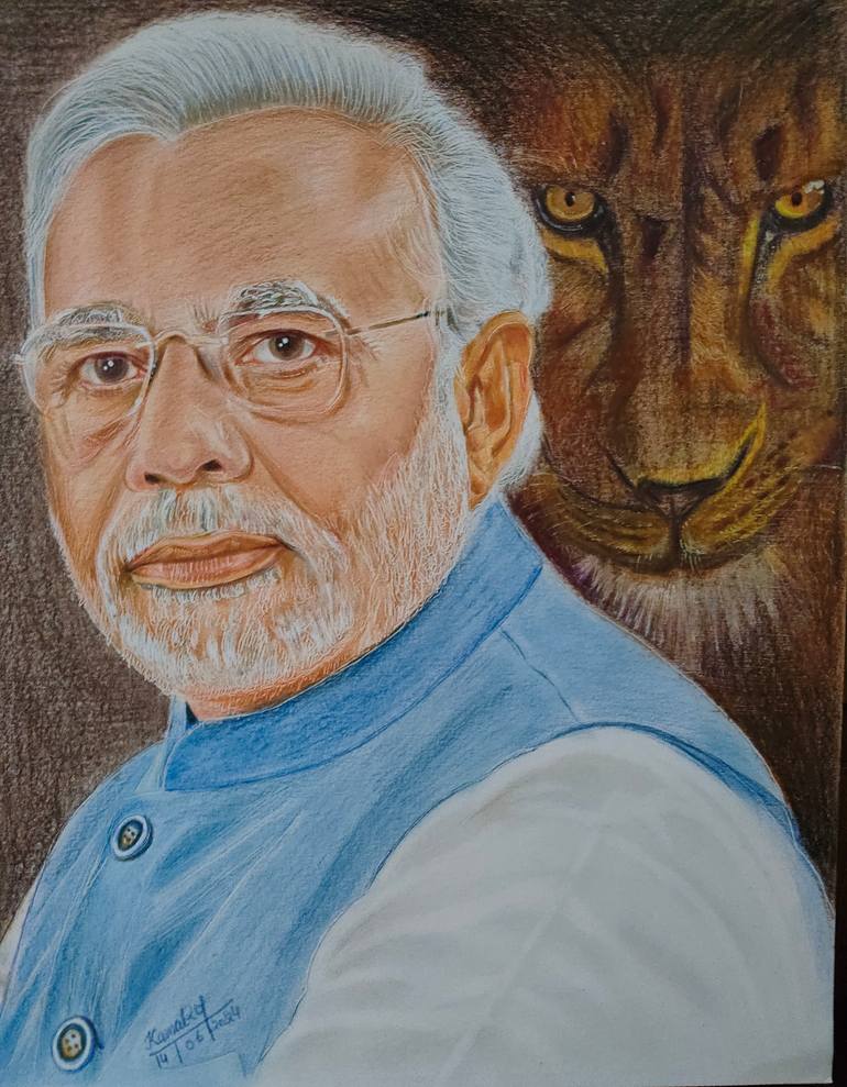 Original Photorealism Men Drawing by Kamal Raj Thakur