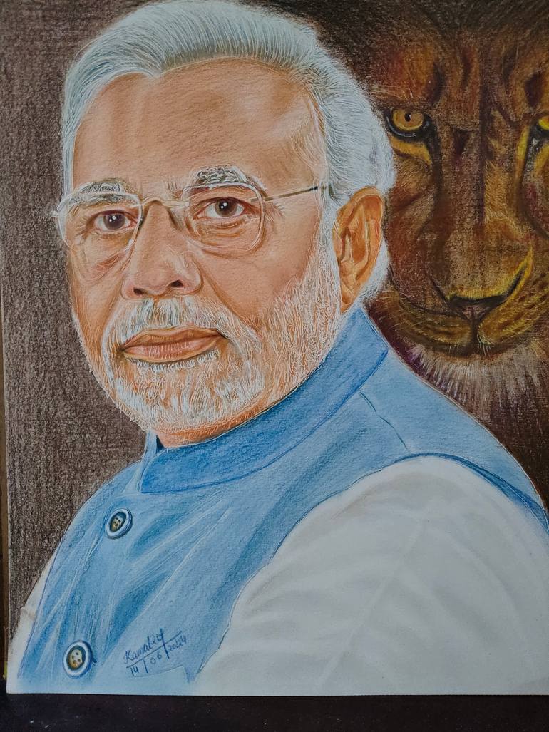 Original Photorealism Men Drawing by Kamal Raj Thakur