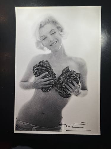 Bert Stern signed Marilyn Monroe jeweled silver black wink Roses thumb