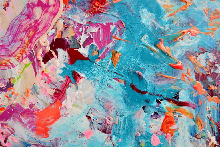 Original Abstract Expressionism Floral Painting by Vania Bouwmeester Pentcheva