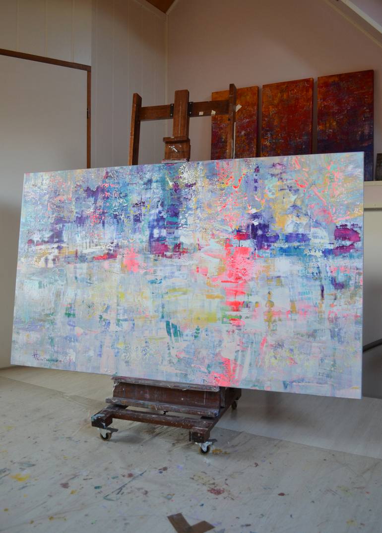 Original Abstract Expressionism Landscape Painting by Vania Bouwmeester Pentcheva