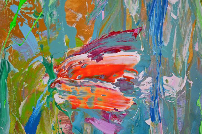 Original Abstract Expressionism Floral Painting by Vania Bouwmeester Pentcheva