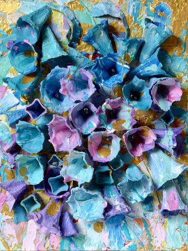Original Abstract Expressionism Floral Mixed Media by Vania Bouwmeester Pentcheva