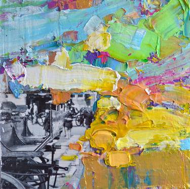 Original Abstract Expressionism Cities Mixed Media by Vania Bouwmeester Pentcheva