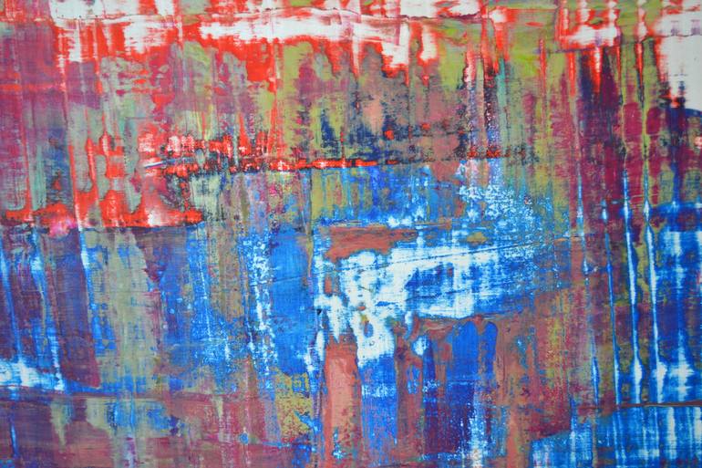 Original Abstract Expressionism Cities Painting by Vania Bouwmeester Pentcheva