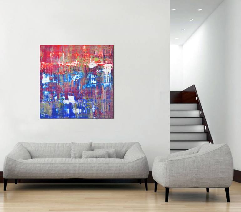 Original Abstract Expressionism Cities Painting by Vania Bouwmeester Pentcheva