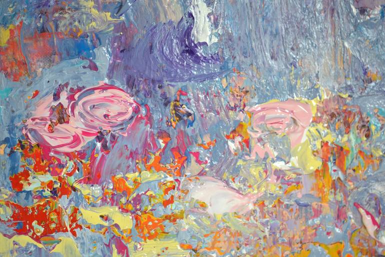 Original Abstract Expressionism Garden Painting by Vania Bouwmeester Pentcheva