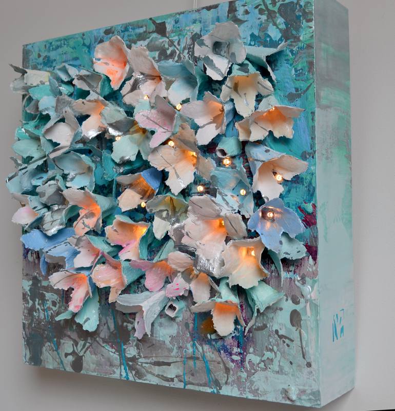 Original Contemporary Floral Mixed Media by Vania Bouwmeester Pentcheva