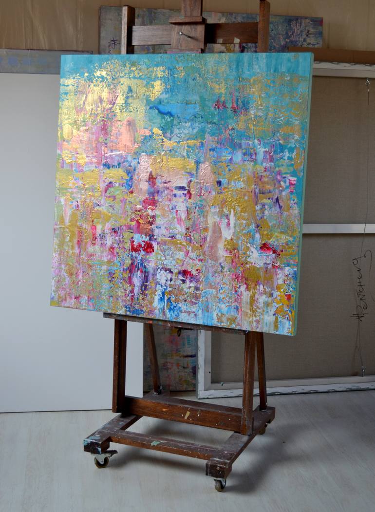 Original Abstract Expressionism Cities Painting by Vania Bouwmeester Pentcheva