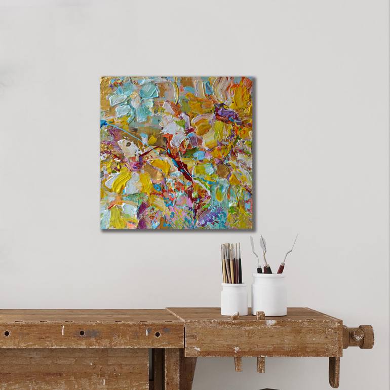 Original Abstract Expressionism Floral Painting by Vania Bouwmeester Pentcheva