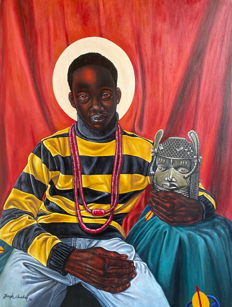 Original Children Painting by Joseph Christian Ekom-obong | Contemporary Art on Canvas | Son of the soil
