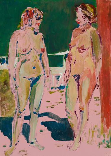 Original Abstract Expressionism Nude Paintings by Roxana Daniela Ajder