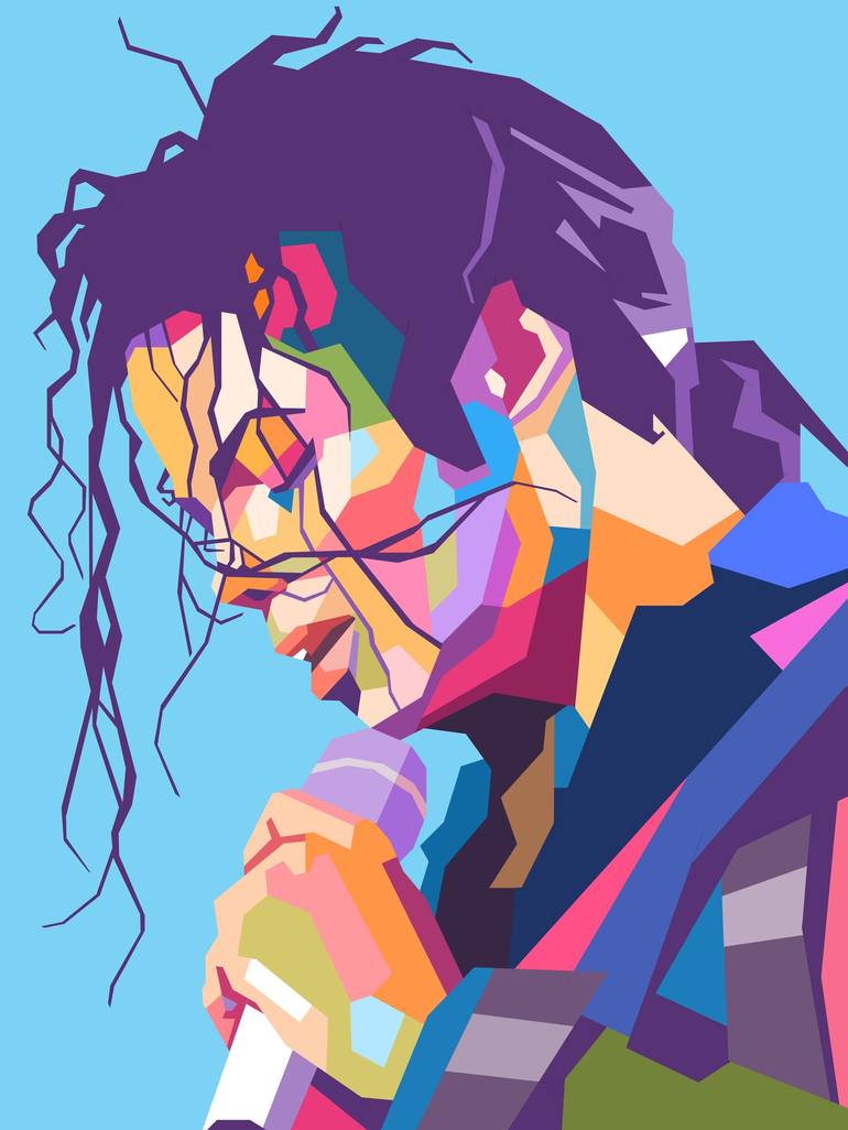 Michael Jackson pop art portrait Digital by Purnama Syahru