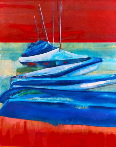 Print of Abstract Expressionism Boat Paintings by Liz Garland