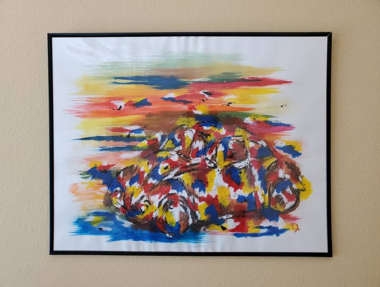 Original Abstract Car Painting by Debbie Soni