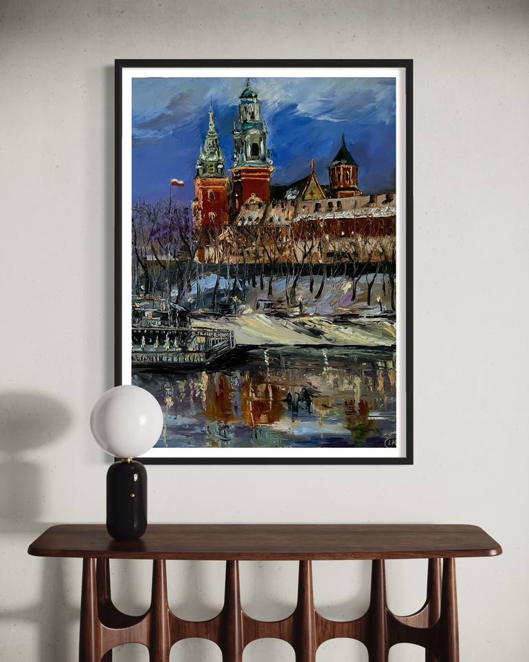 Original Art Deco Architecture Painting by Liliia Kaluzhyna