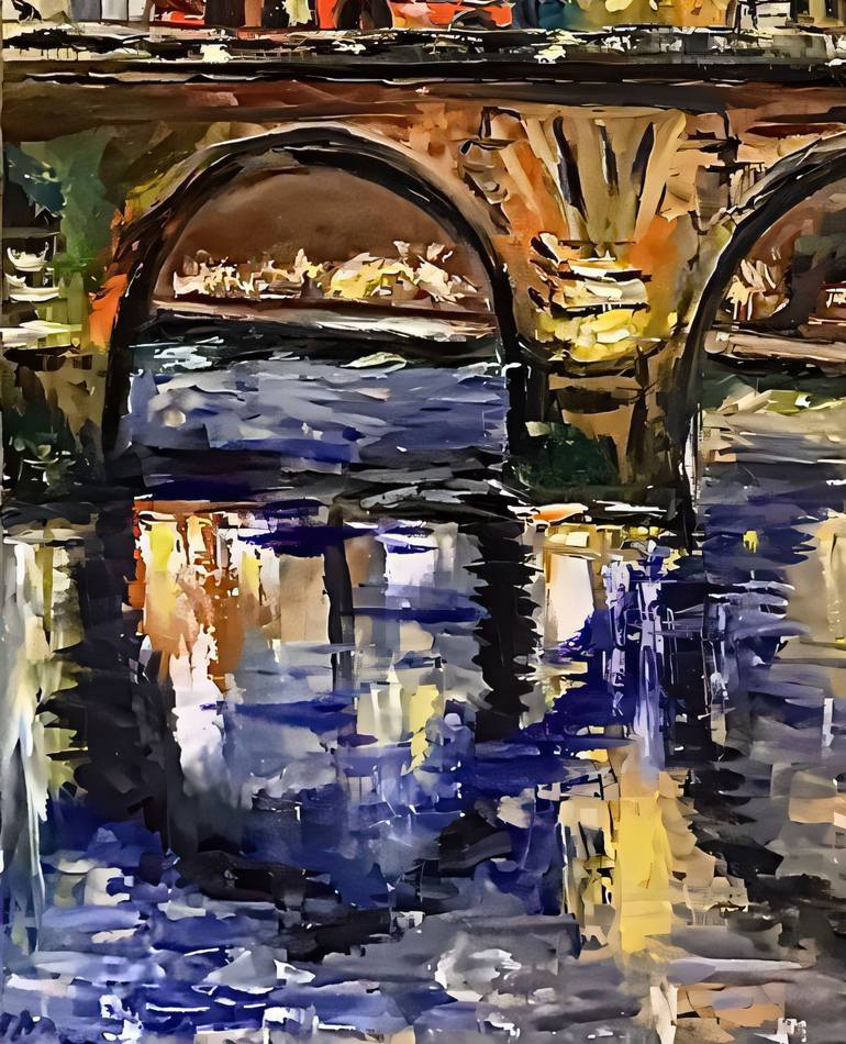 Original Impressionism Cities Painting by Liliia Kaluzhyna