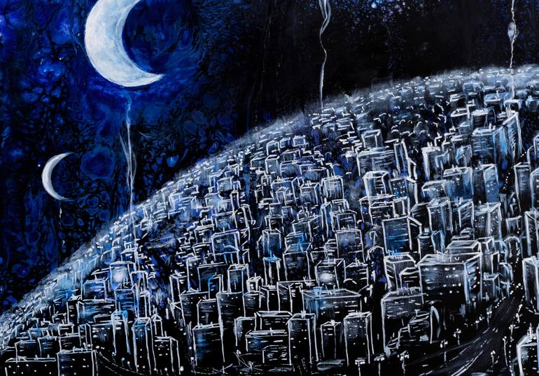 Original Abstract Expressionism Fantasy Painting by Liliia Kaluzhyna