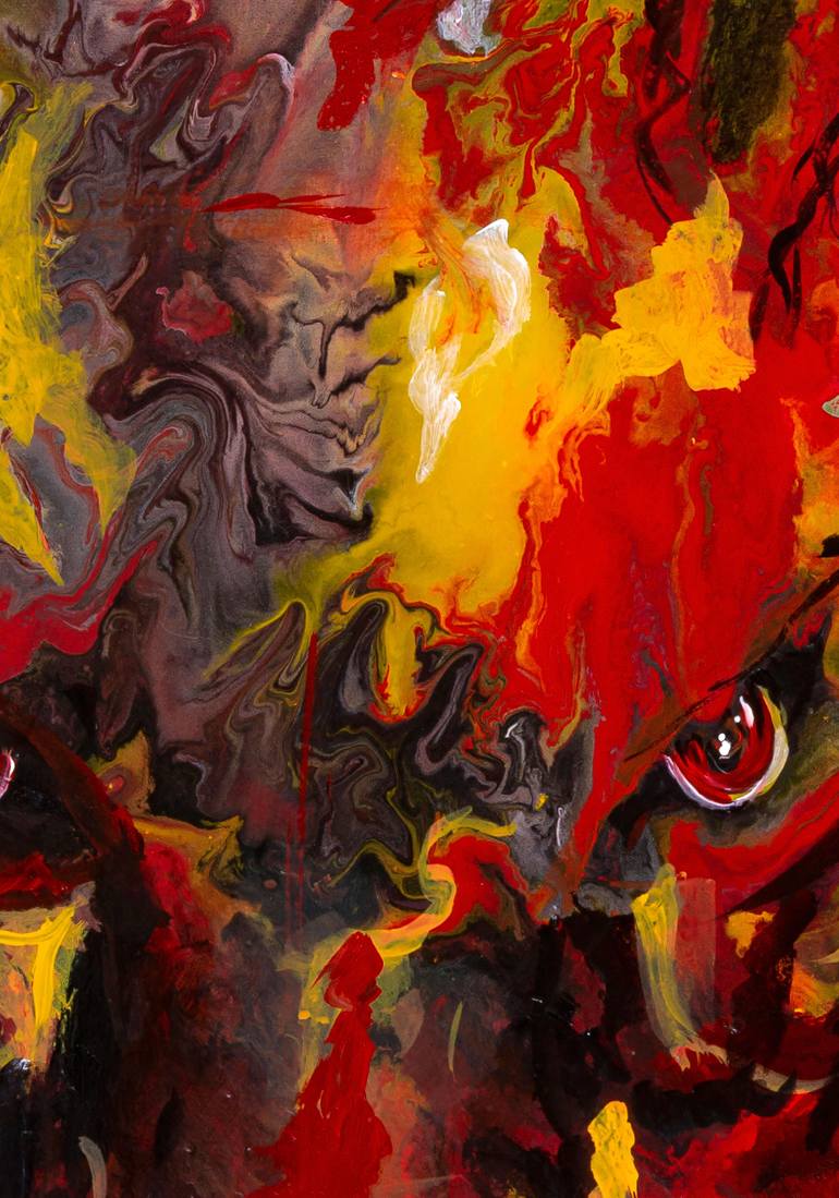 Original Abstract Expressionism Animal Painting by Liliia Kaluzhyna