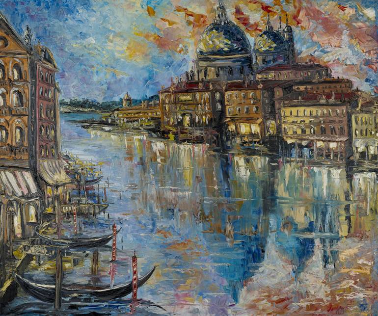 Venice Painting UKRAINE ARTWORK ORIGINAL Romantic Painting Italy Cityscape Venice cheapest Wall Decor Impressionist Room Wall Art Venetian