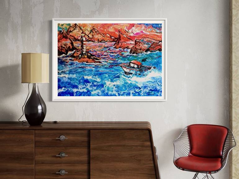 Original Abstract Expressionism Seascape Painting by Liliia Kaluzhyna
