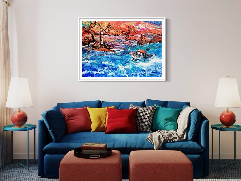 Original Abstract Expressionism Seascape Painting by Liliia Kaluzhyna