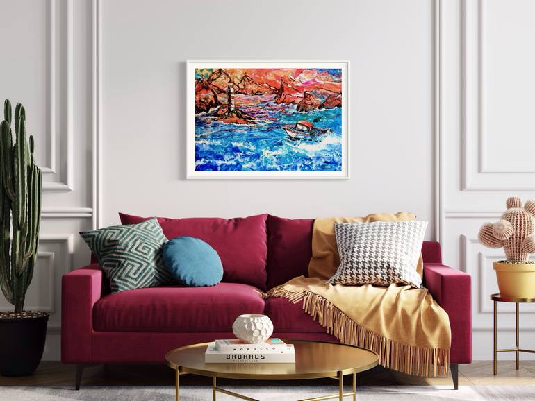 Original Abstract Expressionism Seascape Painting by Liliia Kaluzhyna