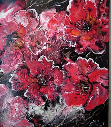 Original Abstract Expressionism Floral Paintings by Liliia Kaluzhyna