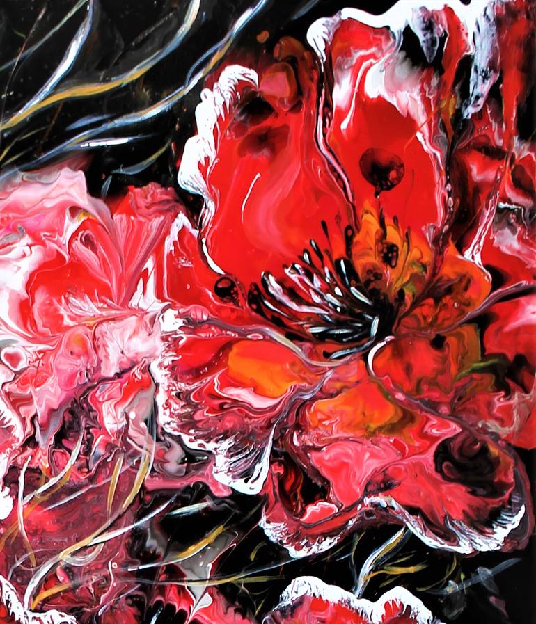 Original Abstract Expressionism Floral Painting by Liliia Kaluzhyna
