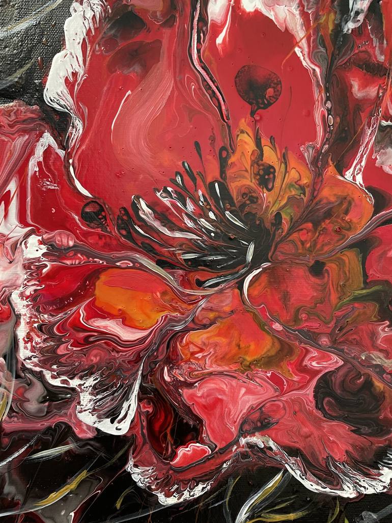 Original Abstract Expressionism Floral Painting by Liliia Kaluzhyna