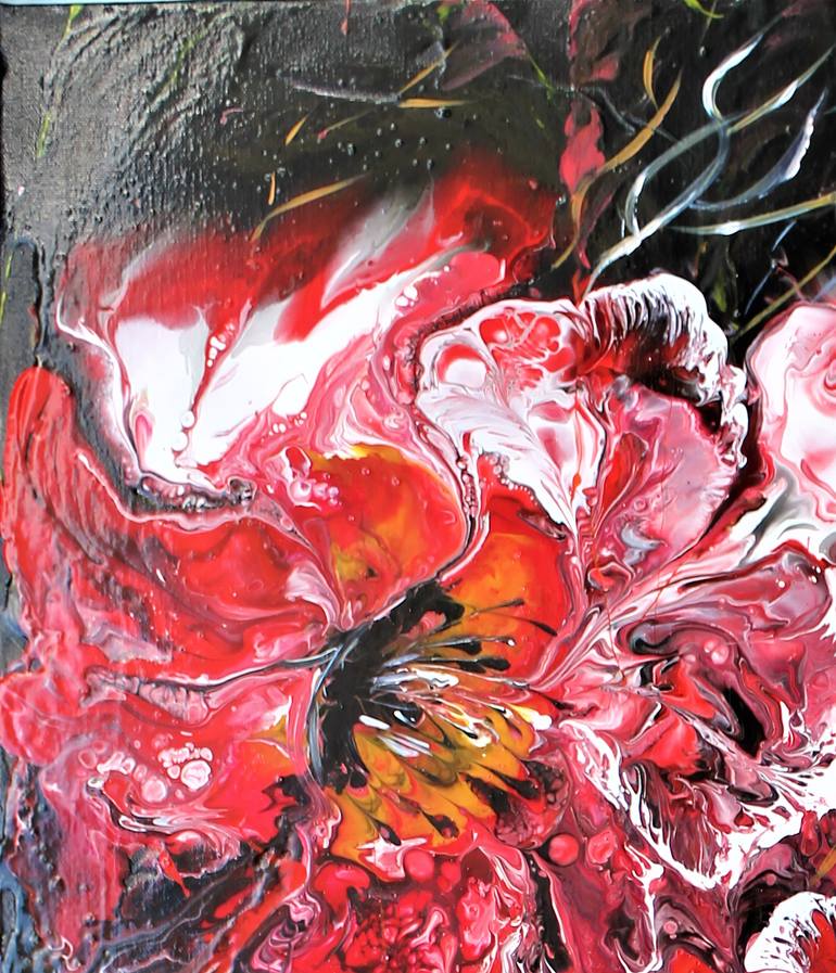 Original Abstract Expressionism Floral Painting by Liliia Kaluzhyna